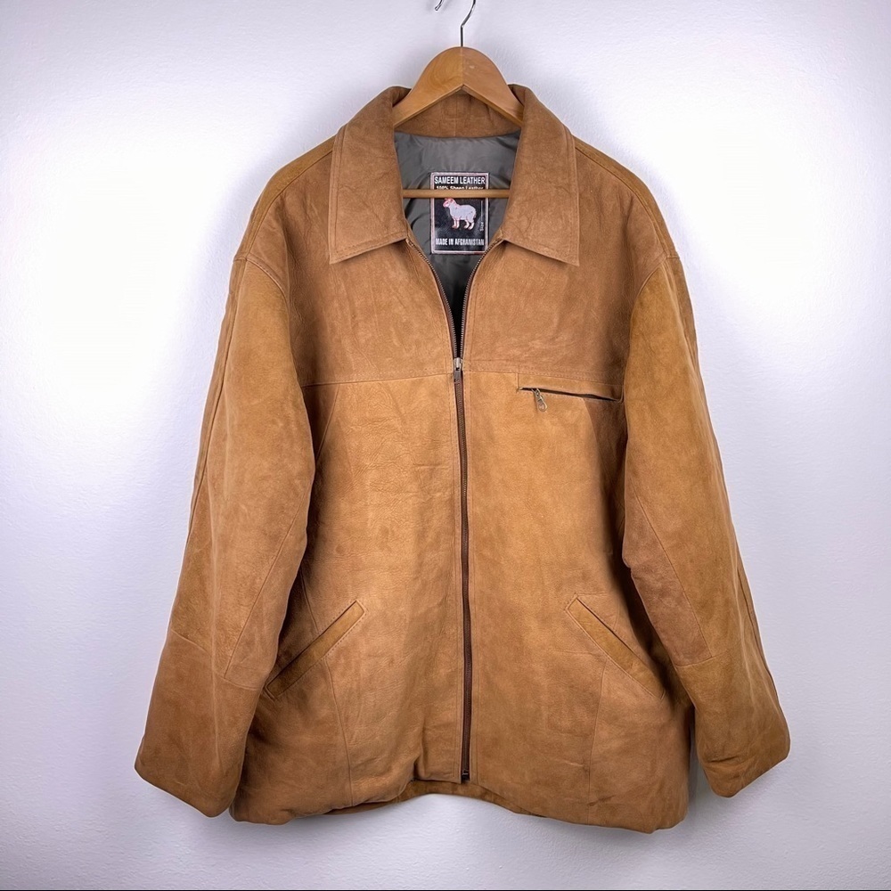 Sameem Leather Sheepskin Waterproof camel Jacket